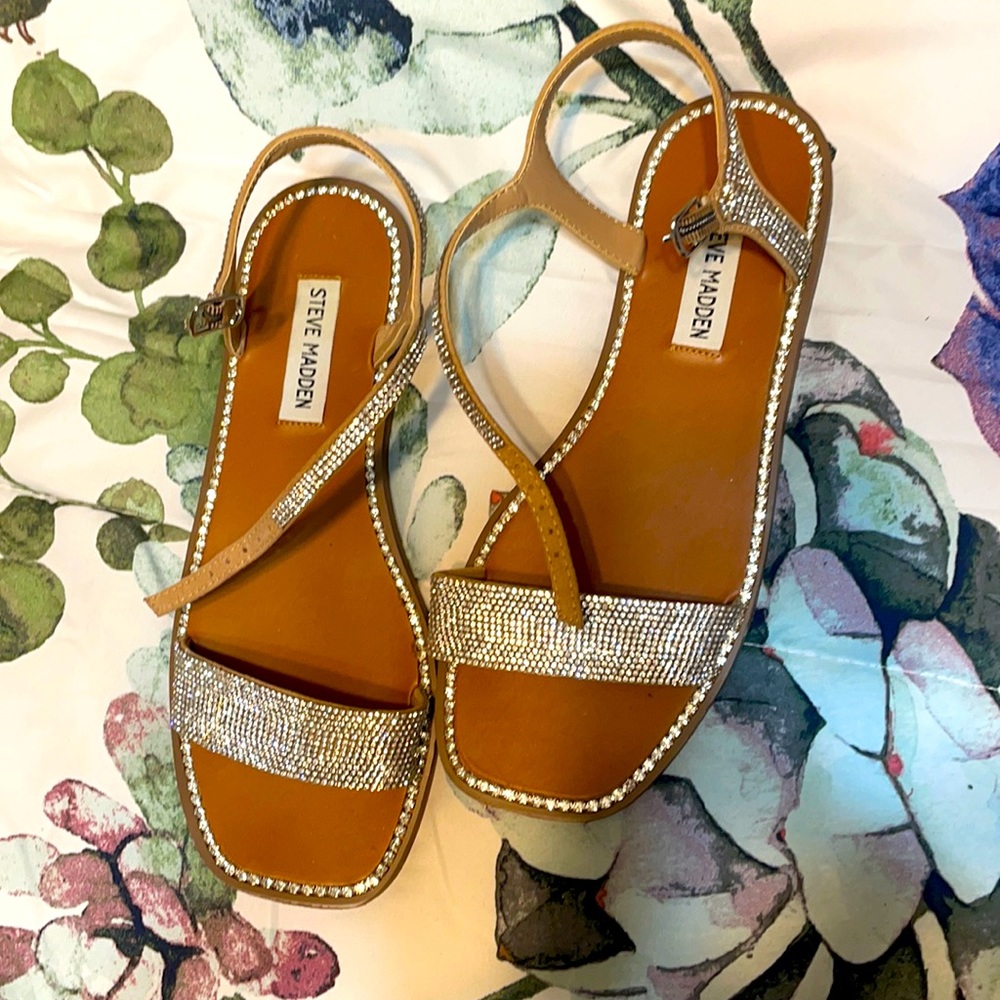Steve Madden Sandles with Rhine stones. Wore once